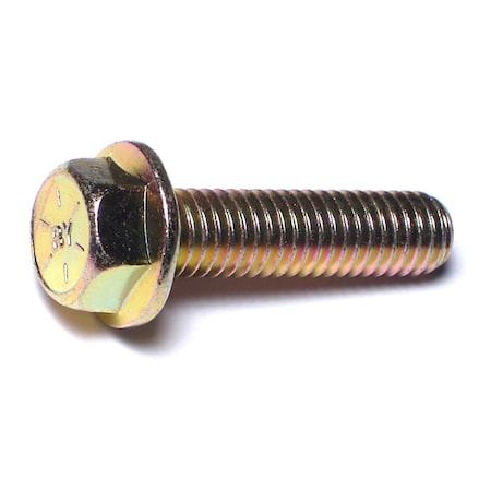 Midwest Fastener Grade 8, 3/8"-16 Flange Bolt, Zinc Plated Steel, 1-1/2 in L, 50 PK 50333